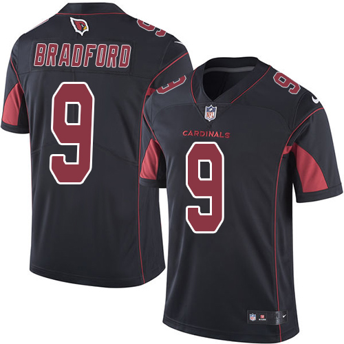 Nike Cardinals #9 Sam Bradford Black Men's Stitched NFL Limited Rush Jersey - Click Image to Close